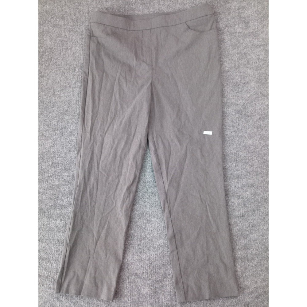 Alfred Dunner Women's Gray Pull On Dress Pants Career Stretch Slacks L